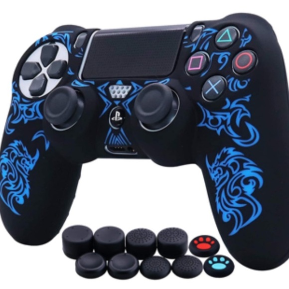 HLRAO Blue Controller Grip Glow in Dark Compatible with PS4/Slim/Pro Controller - Picture 2 of 2